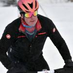 Eric Thomason finishes first in the men's 20-kilometer fat bike at the 6th Annual Tour of Tsalteshi on Sunday, Feb. 19, 2023, at Tsalteshi Trails just outside of Soldotna, Alaska. (Photo by Jeff Helminiak/Peninsula Clarion)