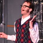 Chris Pepper portrays Ted during a rehersal of Disaster! on Tuesday, Feb. 21, 2023, at the Kenai Performers Theater in Soldotna, Alaska. (Jake Dye/Peninsula Clarion)
