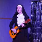 Alyeska Garrett portrays Sister Mary during a rehersal of Disaster! on Tuesday, Feb. 21, 2023, at the Kenai Performers Theater in Soldotna, Alaska. (Jake Dye/Peninsula Clarion)