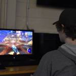 Soldotna High School esports player Ethan Boehme participates in a Rocket League practice match on Thursday, Feb. 23, 2023, at Skyview Middle School in Soldotna, Alaska. (Jake Dye/Peninsula Clarion)