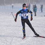Eryn Field, of Homer, sets out on the last leg of the girls 4x3.5-kilometer relay at the ASAA State Nordic Ski Championships at Kincaid Park in Anchorage, Alaska, on Saturday, Feb. 25, 2023. (Jake Dye/Peninsula Clarion)