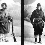 This photo postcard, purported showing William Dempsey (L) and an unnamed partner, was one of two such cards that Dempsey sent from Alaska to his parents in Cleveland in late 1918 and early 1920. (Photo courtesy of the University of Alaska Fairbanks archives)