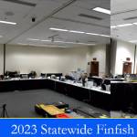 The Alaska Board of Fisheries discusses three emergency petitions directed at Cook Inlet East Side Set Net closures during the 2023 Statewide Finfish Meeting on Monday, March 13, 2023, at the Egan Civic & Convention Center in Anchorage Alaska. (Screenshot)