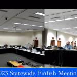 The Alaska Board of Fisheries discusses three emergency petitions directed at Cook Inlet East Side Set Net closures during the 2023 Statewide Finfish Meeting on Monday, March 13, 2023, at the Egan Civic & Convention Center in Anchorage Alaska. (Screenshot)