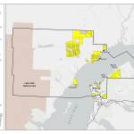 A map shows what Native-owned land parcels fall within the current boundaries of the Nikiski Fire Service Area. The assembly is considering excluding those parcels from the coverage area of the Nikiski Advisory Planning Commission, which currently has the same boundaries as the fire service area. (Map via Kenai Peninsula Borough)