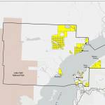 A map shows what Native-owned land parcels fall within the current boundaries of the Nikiski Fire Service Area. The assembly is considering excluding those parcels from the coverage area of the Nikiski Advisory Planning Commission, which currently has the same boundaries as the fire service area. (Map via Kenai Peninsula Borough)