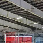 Algae grows on beams above the ice rink at the Kenai Multi-Purpose Facility on Monday, March 21, 2022, in Kenai, Alaska. (Ashlyn OHara/Peninsula Clarion)