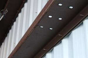 Beams rust at the Kenai Multi-Purpose Facility on Monday, March 21, 2022, in Kenai, Alaska. (Ashlyn OHara/Peninsula Clarion)