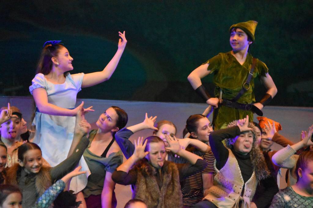 Forever Dance performers rehearse Storytellers on Wednesday, March 22, 2023, at the Renee C. Henderson Auditorium in Kenai, Alaska. (Jake Dye/Peninsula Clarion)