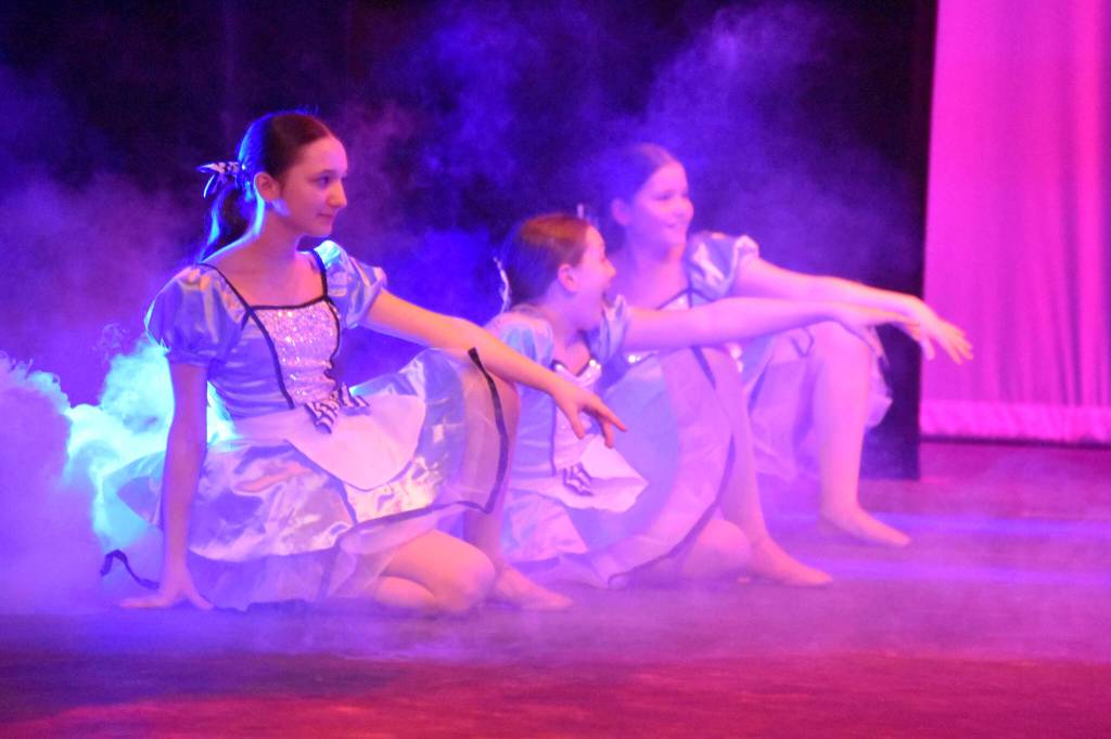 Forever Dance performers rehearse Storytellers on Wednesday, March 22, 2023, at the Renee C. Henderson Auditorium in Kenai, Alaska. (Jake Dye/Peninsula Clarion)