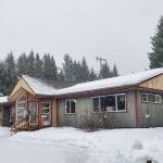 Snow falls at the Homer News office on Thursday<ins>, March 30, 2023 in Homer, Alaska</ins>. (Photo by Delcenia Cosman/Homer News)