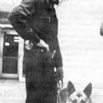 Original photo from the Seward Phoenix Log
Trainer Ted Fields, of Anchorage, stands with his search dog, Hite, in Seward in August 1971.