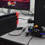 A Nintendo Switch and its controller are seen at Kenai Central High School in Kenai, Alaska on April 14, 2023. (Jake Dye/Peninsula Clarion)