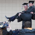 Kenai Peninsula College graduates are staged ahead of Kenai Peninsula Colleges 53rd annual commencement on Thursday, May 11, 2023, at Kenai Central High School in Kenai, Alaska. (Jake Dye/Peninsula Clarion)