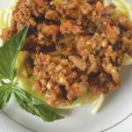 This meaty sauce is savory and herbaceous and is well worth the four hours of simmer time. (Photo by Tressa Dale/Peninsula Clarion)