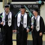 Nikiski Middle/High School graduates file into the gymnasium during their graduation ceremony on Tuesday, May 16, 2023 in Nikiski, Alaska. (Ashlyn OHara/Peninsula Clarion)