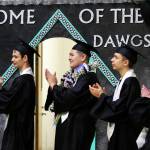 Nikiski Middle/High School graduates cheer on their peers while waiting to receive diplomas during a ceremony on Tuesday, May 16, 2023 in Nikiski, Alaska. (Ashlyn OHara/Peninsula Clarion)