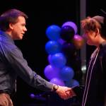 Connections Homeschool students take the stage to receive their diplomas during the Connections Homeschool graduation ceremony on Thursday, May 18, 2023, at Soldotna High School in Soldotna, Alaska. (Jake Dye/Peninsula Clarion)
