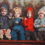 A painting by Abbey Ulen is part of Making Her Mark, the June show at the Kenai Art Center in Kenai, Alaska, on Tuesday, May 30, 2023. (Jake Dye/Peninsula Clarion)