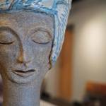 A sculpture by Shannon Olds waits to be placed as part of Making Her Mark, the June show at the Kenai Art Center in Kenai, Alaska, on Tuesday, May 30, 2023. (Jake Dye/Peninsula Clarion)