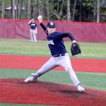 Soldotnas Trenton Ohnemus fires a pitch against the Palmer Moose during the Division II state quarterfinal game Thursday, June 1, 2023, at Wasilla High School. (Jeremiah Bartz/Frontiersman)