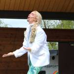 Drag performer Jasper Dragful performs Into the Unknown during a performance at Soldotna Creek Park on Saturday, June 3, 2023 in Soldotna, Alaska. (Ashlyn OHara/Peninsula Clarion)