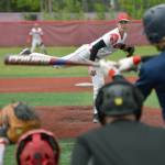 Kenai Central pitcher Jackson Marion delivers to Soldotnas Matthew Schilling in the Division II state championship game Saturday, June 4, 2023, at Wasilla High School in Wasilla, Alaska. (Photo by Jeff Helminiak/Peninsula Clarion)