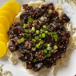 A favorite of Korean kids and college kids alike, Korean black bean noodles are an everyday takeout staple. (Photo by Tressa Dale/Peninsula Clarion)