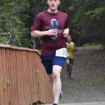 Anchorages Matt Auer runs to victory in the five-kilometer event at the Run for the River on Saturday, June 10, 2023, in Soldotna, Alaska. (Photo by Jeff Helminiak/Peninsula Clarion)