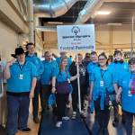 The Special Olympics Alaska Central Peninsula swim team stands together for a photo at the 2023 Special Olympics Alaska Summer Games at Dimond High School in Anchorage, Alaska. (Photo provided by Special Olympics Alaska Central Peninsula)