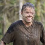 Rachel Richardson is named The Muddiest at the conclusion of the KDLL Mud Run at Tsalteshi Trails in Soldotna, Alaska, on Friday, June 16, 2023. (Jake Dye/Peninsula Clarion)