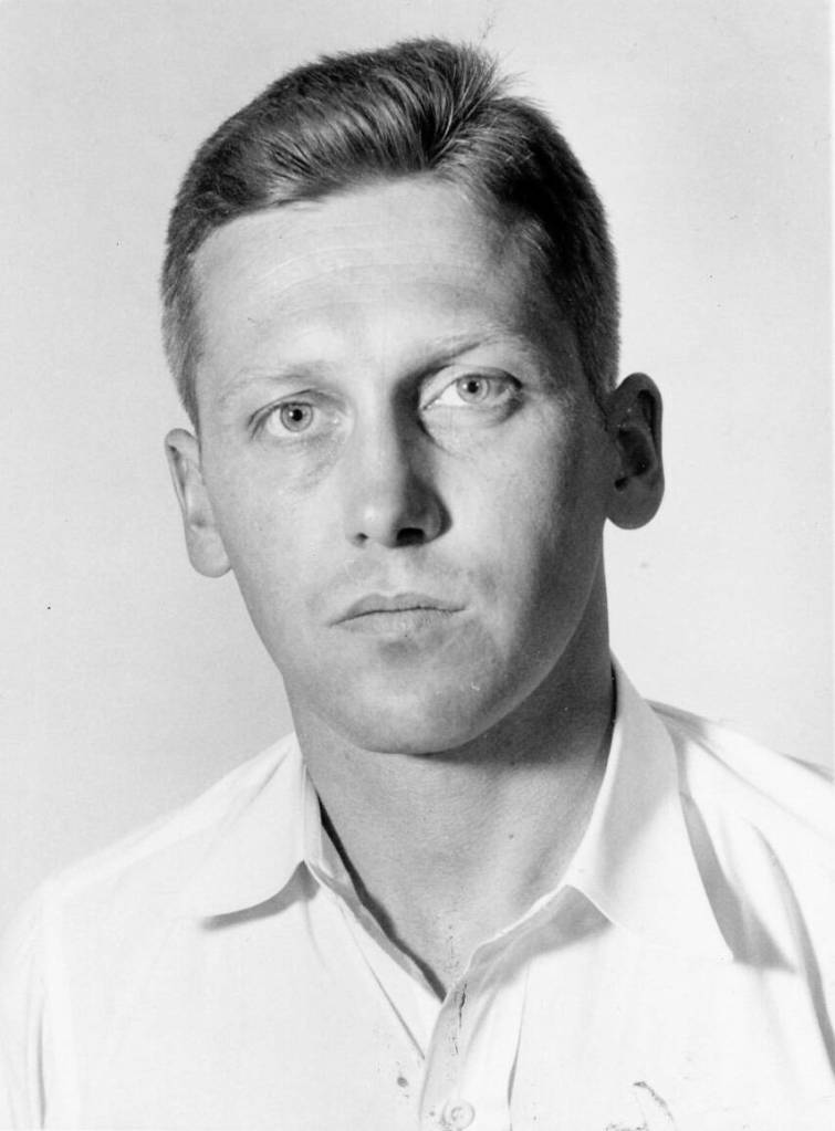 This 1954 photograph of Dr. John Fenger was probably used as his Alaska I.D. photo when he served aboard the medical ship M.S. Hygiene. (Photo courtesy of the Fenger Family Collection)