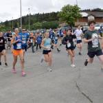 Runners participating in the Homer Spit Run 10K to the Bay begin the course at Homer High School on Saturday, June 24, 2023 in Homer, Alaska. (Delcenia Cosman/Homer News)