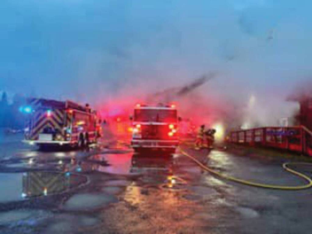 Kachemak Emergency Services and Homer Volunteer Fire Department respond to a fire at the Fritz Creek General Store east of Homer on East End Road, early Thursday morning on July 6, 2023 in Fritz Creek, Alaska. Photo by Mark Kirko