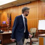 Nathan Erfurth, a former Soldotna High School teacher accused of sexually abusing one of his students, leaves the courtroom after submitting a not guilty plea at an arraignment hearing on Tuesday, July 11, 2023, at the Kenai Courthouse in Kenai, Alaska. (Jake Dye/Peninsula Clarion)