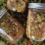 Rhubarb is preserved in jars. (Photo by Tressa Dale/Peninsula Clarion)