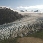 Exit Glacier, as seen in August 2015 from the Harding Icefield Trail in Kenai Fjords National Park just outside of Seward, Alaska. (Photo by Jeff Helminiak/Peninsula Clarion)