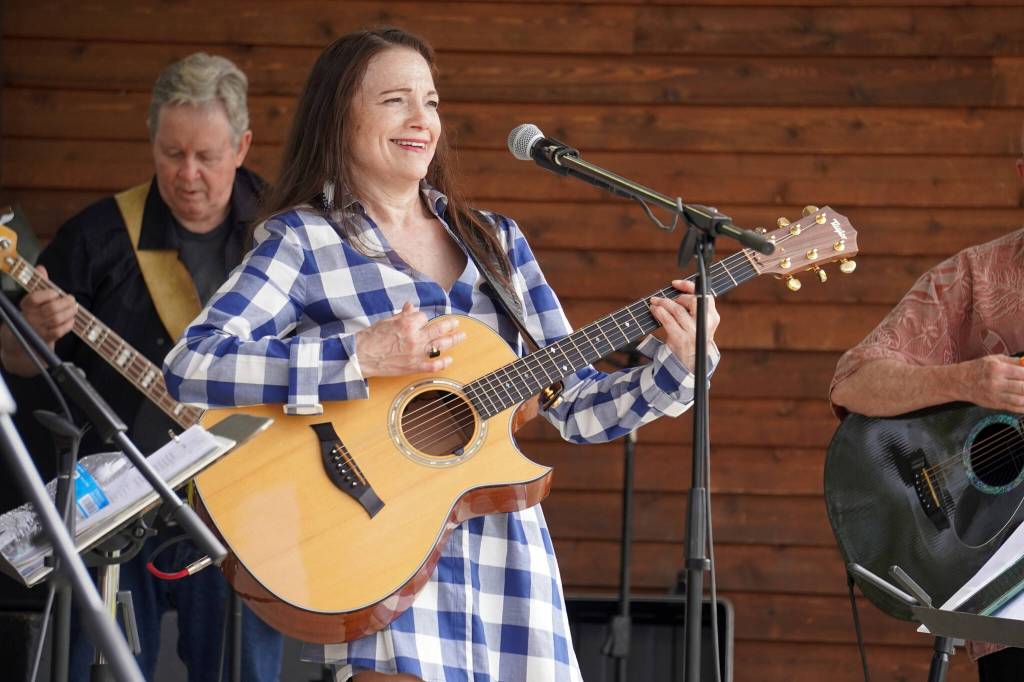 Bunny Swan plays at Soldotna Creek Park, in Soldotna Alaska, during the Progress Days Fair on Friday, July 21, 2023. . (Jake Dye/Peninsula Clarion)