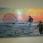 A painting by Susan Watkins hangs at the Kenai Art Center on Wednesday, as part of Up Close and Far Away  My View, the centers August exhibit. (Jake Dye/Peninsula Clarion)