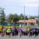 Participants of the 34th Annual Kenai Peninsula Violence Free Community Run set out in Kenai, Alaska, on Saturday, Aug. 12, 2023. (Jake Dye/Peninsula Clarion)