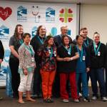 Certified Nurse Assistant program graduates stand for a photo at Central Peninsula Hospital in Soldotna, Alaska, on Friday, Aug. 25, 2023. (Jake Dye/Peninsula Clarion)