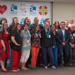 Certified Nurse Assistant program graduates and other hospital staff stand for a photo at Central Peninsula Hospital in Soldotna, Alaska, on Friday, Aug. 25, 2023. (Jake Dye/Peninsula Clarion)