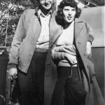 [ .  2d—] After the war, Larry and Rusty Lancashire share a happy moment for the camera in October 1945. Rusty was about four months pregnant at this time with her second daughter, Lori. (Photo courtesy of the Lancashire Family Collection)