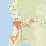 Homer Electric Associations outage map lights up with confirmed outages across the Central Kenai Peninsula around 6:00 p.m. on Friday, Sept. 1, 2023. (Jake Dye/Peninsula Clarion)