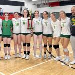 The Seward volleyball team after winning the North South Tournament on Saturday in Houston, Alaska. (Photo provided)