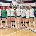 The Seward volleyball team after winning the North South Tournament on Saturday in Houston, Alaska. (Photo provided)