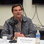 Henry Knackstedt participates in a Kenai City Council candidate forum at the Kenai Community Library in Kenai, Alaska, on Thursday, Sept. 7, 2023. (Jake Dye/Peninsula Clarion)