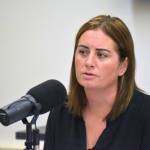 Teea Winger participates in a Kenai City Council candidate forum at the Kenai Community Library in Kenai, Alaska, on Thursday, Sept. 7, 2023. (Jake Dye/Peninsula Clarion)