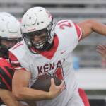 Kena Central running back William Wilson moves for a gain during a 14-13 loss to Houston on Friday, Sept. 8, 2023, in Houston. (Photo by Jeremiah Bartz/Frontiersman)