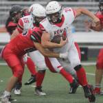 Kena Central running back William Wilson moves for a gain during a 14-13 loss to Houston on Friday, Sept. 8, 2023, in Houston. (Photo by Jeremiah Bartz/Frontiersman)